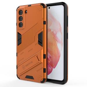 huismerk Voor Samsung Galaxy S21 5G Punk Armor 2 in 1 PC + TPU Shockproof Case met Onzichtbare Houder (Oranje)