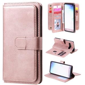 huismerk Voor Samsung Galaxy S10 Multifunctionele Magnetische Koperen gesp Horizontale Flip Solid Color lederen kast met 10 Card Slots & Wallet & Holder & Phot