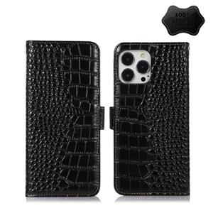 huismerk Krokodil Top Layer koeienhuid lederen telefooncase voor iPhone 13 pro max