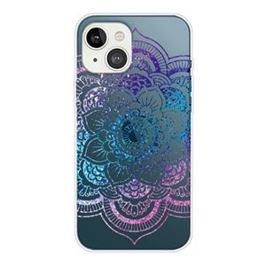 huismerk Gradient Kant Transparante TPU Telefoonhoes voor iPhone 13 (Purple Blue Red)