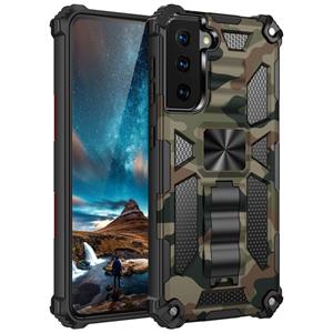 huismerk Voor Samsung Galaxy S30 Camouflage Armor Shockproof TPU + PC Magnetic Protective Case met Holder (Army Green)