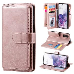 huismerk Voor Samsung Galaxy S20 Multifunctionele Magnetische koperen gesp Horizontale Flip Solid Color lederen kast met 10 Card Slots & Wallet & Holder & Phot