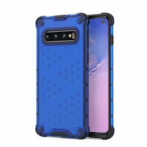 huismerk Honingraat schokbestendig PC + TPU Case voor Galaxy S10 (blauw)