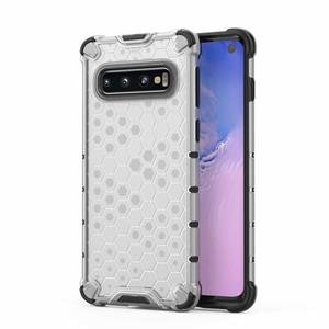 huismerk Honingraat schokbestendig PC + TPU Case voor Galaxy S10 (transparant)