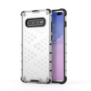 huismerk Honingraat schokbestendig PC + TPU Case voor Galaxy S10 PLUS (transparant)