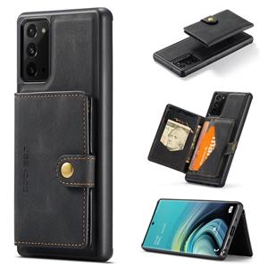 huismerk Voor Samsung Galaxy Note20 JEEHOOD Retro Magnetische Afneembare Beschermhoes met Portemonnee & Kaartsleuf & Houder(Zwart)