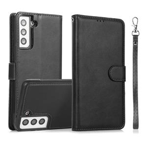 huismerk For Samsung Galaxy S21 5G Calf Texture 2 in 1 Detachable Magnetic Back Cover Horizontal Flip Leather Case with Holder & Card Slots & Wallet & Photo Fr