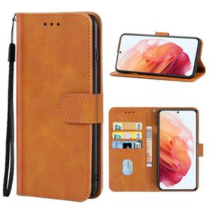 huismerk Lederen telefoonhoesje voor Samsung Galaxy S22 5G (Brown)