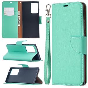 huismerk Voor Samsung Galaxy Note20 Ultra Litchi Texture Pure Color Horizontale Flip Lederen case met Holder & Card Slots & Wallet & Lanyard(Groen)