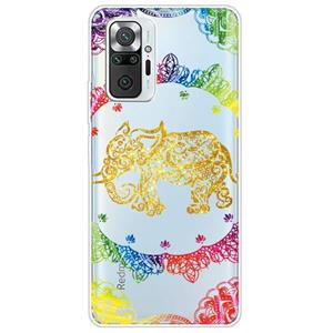 huismerk Voor Xiaomi Redmi Note 10 Pro 4G Gradiënt Kant Transparante TPU-telefooncase (Gold Elephant)