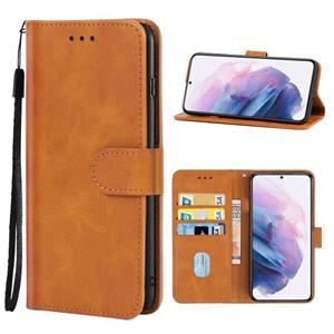 huismerk Lederen telefooncase voor Samsung Galaxy S22 + 5G (Brown)