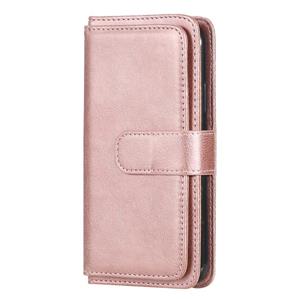 huismerk Voor iPhone XS / X Multifunctioneel Magnetic Copper Buckle Horizontale Flip Solid Color Lederen case met 10 Card Slots & Wallet & Holder & Photo Frame