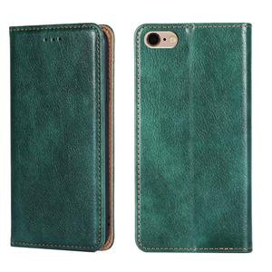 huismerk Voor iPhone 6 / 6s PU + TPU Gloss Oil Solid Color Magnetic Horizontal Flip Leather Case met houder & Card Slot & Portemonnee (Groen)