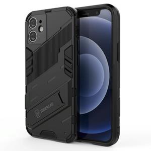 huismerk Punk Armor 2 in 1 PC + TPU Shockproof Case met onzichtbare houder voor iPhone 12 mini (zwart)