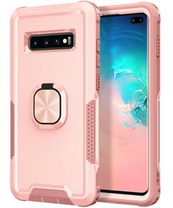 huismerk Voor Samsung Galaxy S10 + 3 in 1 pc + TPU-telefooncase met ringhouder