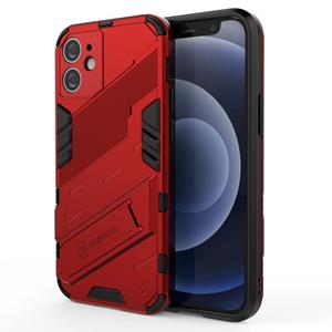 huismerk Punk Armor 2 in 1 PC + TPU Shockproof Case met onzichtbare houder voor iPhone 12 mini (rood)