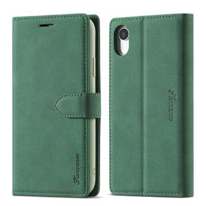 Voor iPhone XR Forwenw F1-serie Matte Sterke Magnetisme Horizontale Flip Lederen case met Holder & Card Slots & Wallet & Photo Frame(Groen)