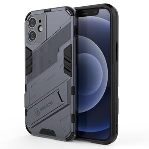 huismerk Punk Armor 2 in 1 PC + TPU Shockproof Case met onzichtbare houder voor iPhone 12 mini (Grijs)