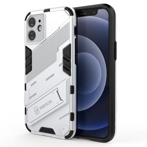 huismerk Punk Armor 2 in 1 PC + TPU Shockproof Case met onzichtbare houder voor iPhone 12 mini (wit)