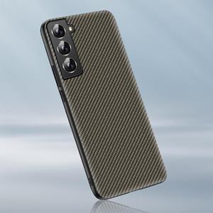 huismerk For Samsung Galaxy S22+ 5G Ultra-thin Carbon Fiber Texture Printing Phone Case(Gold)