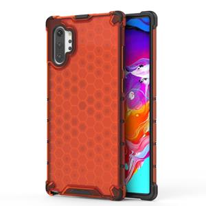 huismerk Schokbestendige honingraat PC + TPU Case voor Galaxy Note 10 + (rood)