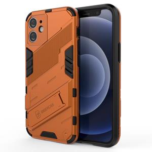 huismerk Punk Armor 2 in 1 PC + TPU Shockproof Case met onzichtbare houder voor iPhone 12 mini (Oranje)