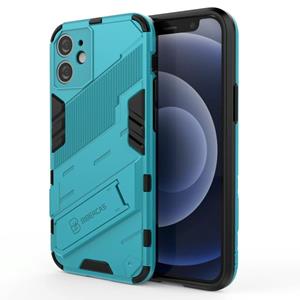 huismerk Punk Armor 2 in 1 PC + TPU Shockproof Case met onzichtbare houder voor iPhone 12 mini (blauw)