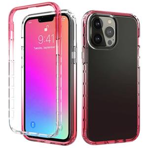 huismerk Schokbestendige Hoge Transparantie Two-Color Gegradual Change PC + TPU Candy Kleuren Beschermhoes Voor iPhone 13 Pro Max