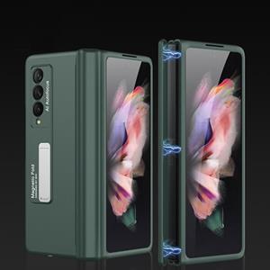 Voor Samsung Galaxy Z Fold3 5G GKK magnetische volledige dekking telefoon flip case met houder