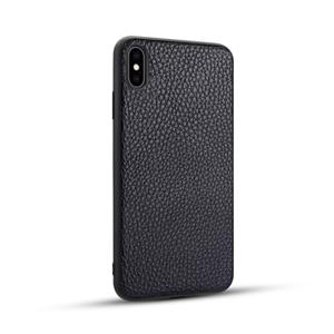 huismerk Voor iPhone XS Max Litchi PU lederen anti-Falling TPU beschermhoes (Deep Blue)