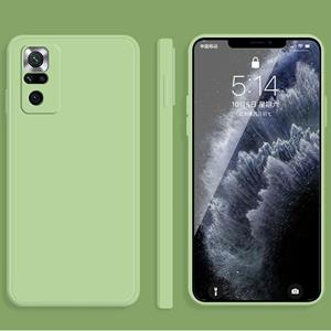 huismerk Voor Xiaomi Redmi Note 10 Pro Solid Color Imitation Liquid Silicone Rechte Edge Dropproof Volledige dekking Beschermhoes (Matcha Green)