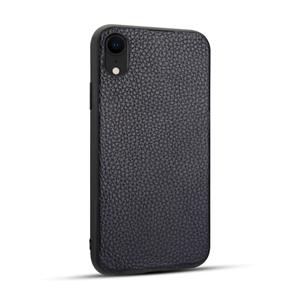 huismerk Voor iPhone XR Litchi PU lederen anti-Falling TPU beschermhoes (Deep Blue)