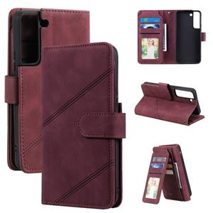 huismerk For Samsung Galaxy S22+ 5G Skin Feel Card Slot Leather Phone Case(Red)