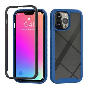 huismerk Starry Sky Solid Color Series Shockproof PC + TPU beschermhoes voor iPhone 13 Pro Max (donkerblauw)