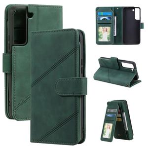 huismerk For Samsung Galaxy S22+ 5G Skin Feel Card Slot Leather Phone Case(Green)