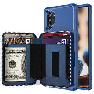 huismerk Voor Samsung Galaxy Note10 Zipper Wallet Card Bag PU Back Phone Case