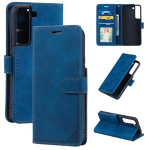 huismerk For Samsung Galaxy S22 5G Skin Feel Anti-theft Brush Leather Phone Case(Blue)