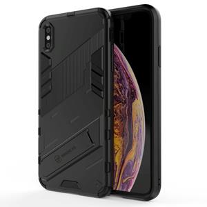 huismerk Punk Armor 2 in 1 PC + TPU Shockproof Case met onzichtbare houder voor iPhone XS Max (zwart)