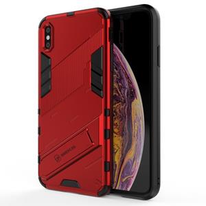 huismerk Punk Armor 2 in 1 PC + TPU Shockproof Case met onzichtbare houder voor iPhone XS Max (rood)