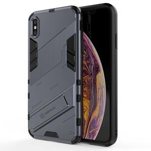 huismerk Punk Armor 2 in 1 PC + TPU Shockproof Case met onzichtbare houder voor iPhone XS Max (grijs)