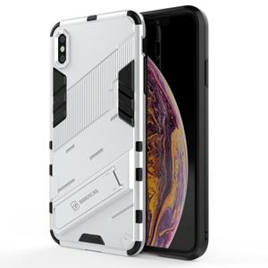 huismerk Punk Armor 2 in 1 PC + TPU Shockproof Case met onzichtbare houder voor iPhone XS Max (wit)