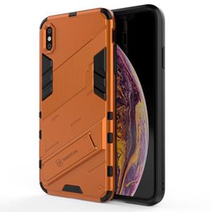 huismerk Punk Armor 2 in 1 PC + TPU Shockproof Case met onzichtbare houder voor iPhone XS Max (Oranje)