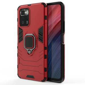 huismerk For Xiaomi Redmi Note 10 Pro 5G Shockproof PC + TPU Protective Case with Magnetic Ring Holder(Red)