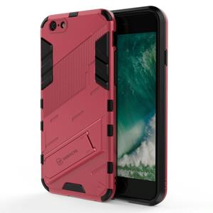 huismerk Punk Armor 2 in 1 PC + TPU Shockproof Case met onzichtbare houder voor iPhone 6 & 6s (lichtrood)