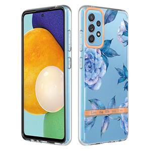 huismerk Voor Samsung Galaxy A52 5G / 4G Bloemen en planten Serie IMD TPU Telefoonhoes (Orchidee Peony)