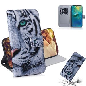 Huismerk Tiger patroon gekleurde tekening horizontale Flip lederen case voor Huawei mate 20 met houder & card slots & portemonnee