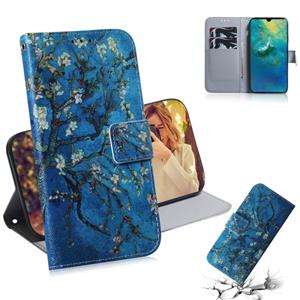 Huismerk Abrikoos bloem patroon gekleurde tekening horizontale Flip lederen case voor Huawei mate 20 met houder & card slots & portemonnee