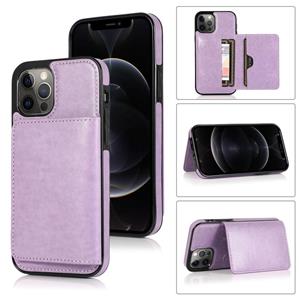 huismerk Schokbestendige PU + TPU-beschermhoes met kaartslots & houder voor iPhone 13 Pro Max