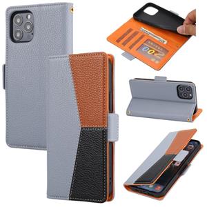 huismerk Litchi Texture Color Matching Horizontale Flip Leren Case met Kaart Slots & Houder & Portemonnee & Photo Frame voor iPhone 13 Mini