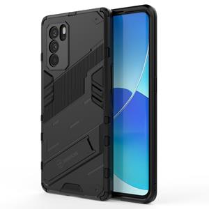 huismerk For OPPO Reno6 Pro 5G Punk Armor 2 in 1 PC + TPU Shockproof Case with Invisible Holder(Black)